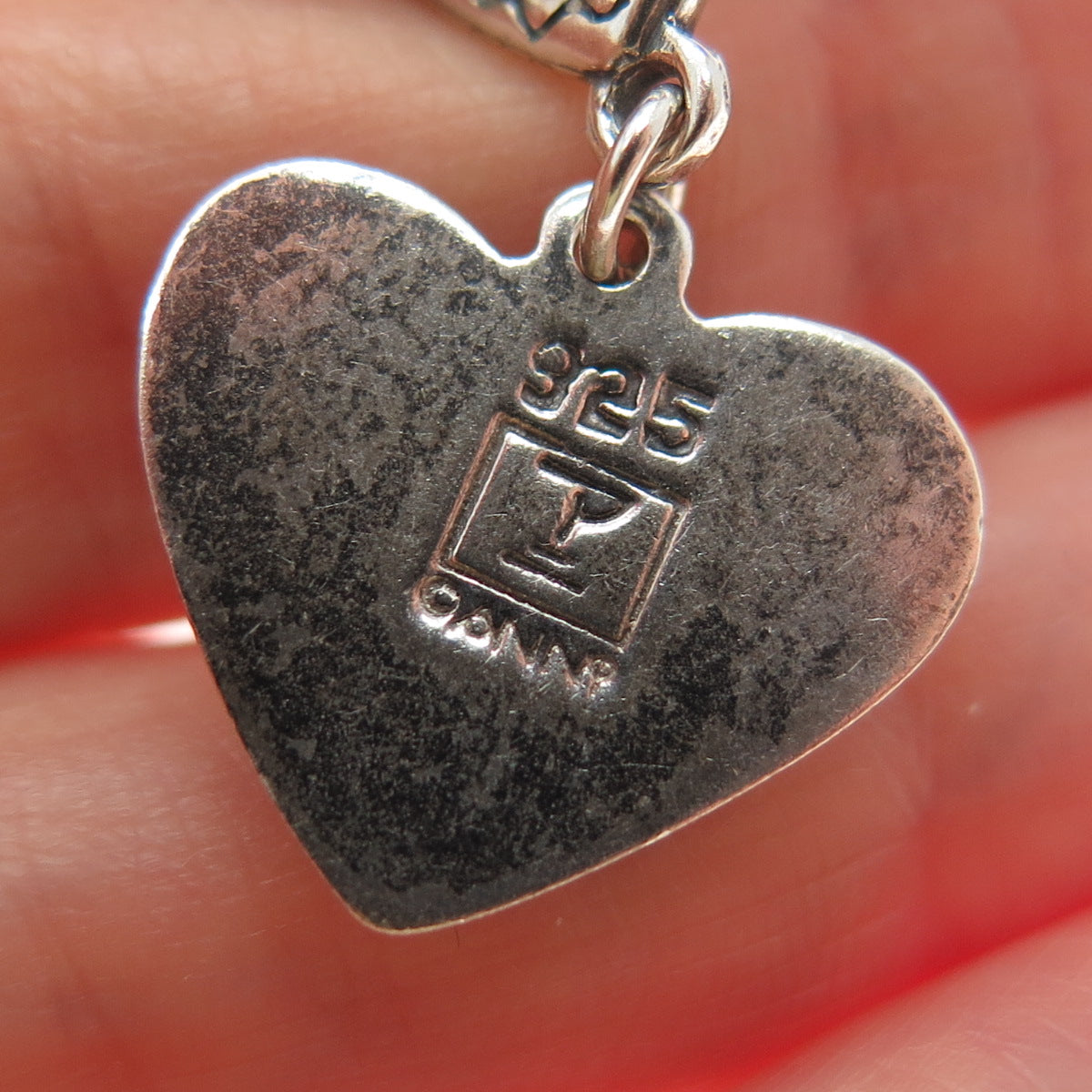 ANNI + CO. 925 Sterling Silver Vintage Love Heart Cable Chain Necklace 18"