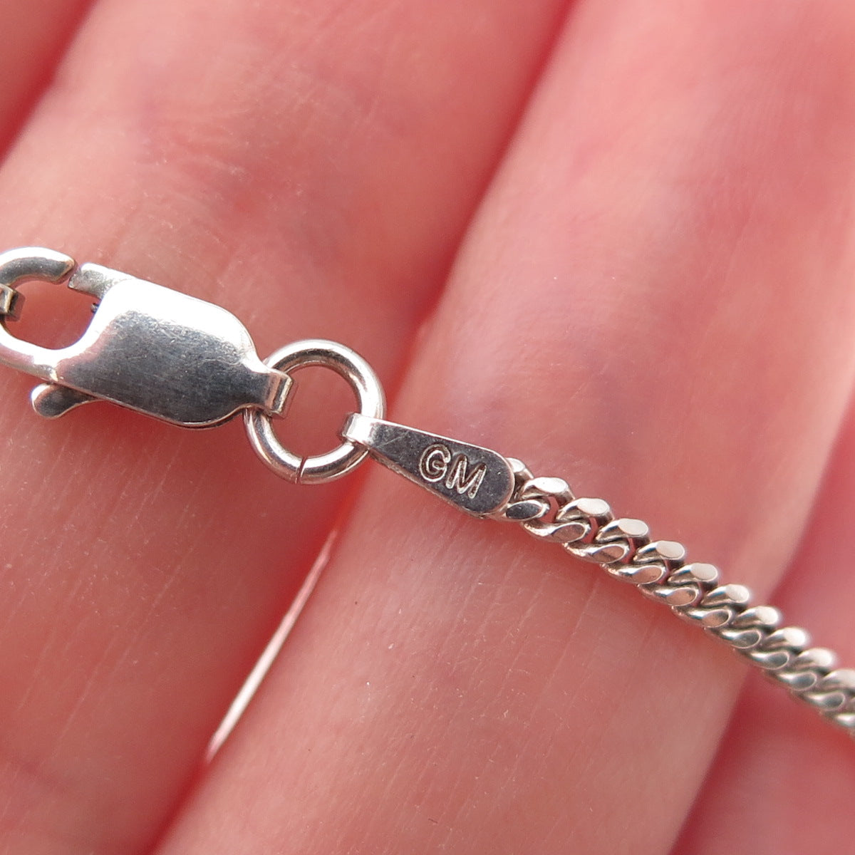 925 Sterling Silver Italy Cuban Chain Necklace 22"
