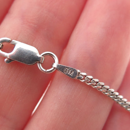 925 Sterling Silver Italy Cuban Chain Necklace 22"
