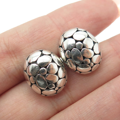 925 Sterling Silver Vintage Modernist Kali Dome Earrings