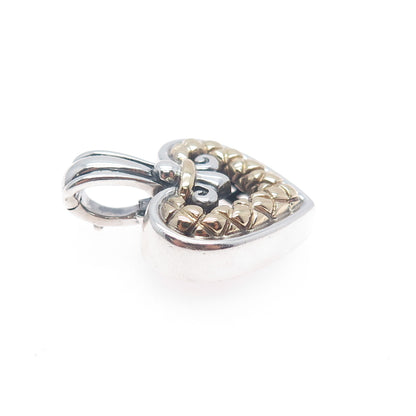 NANCY & DAVID 14K Gold 925 Sterling Silver Vintage Heart Charm Pendant