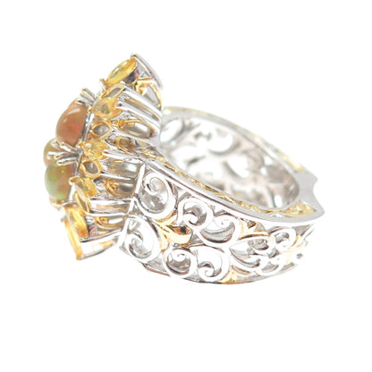 MICHAEL VALITUTTI Gems En Vogue 925 Sterling Opal Yellow Sapphire Ring Size 5.25