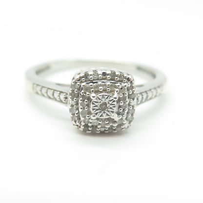 SK9 Allure Gems 925 Sterling Silver Real Round Diamond Engagement Ring Size 6.75