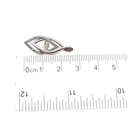 925 Sterling Silver Real Diamond Accent Interlocked Slide Charm Pendant