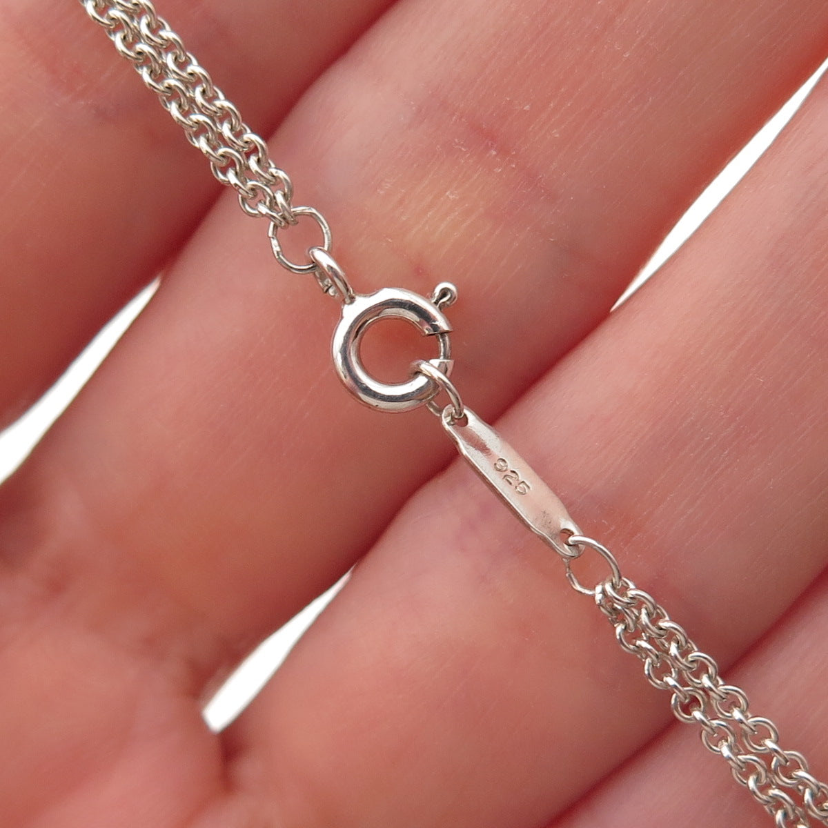Tiffany & Co. Sterling Silver Vintage Infinity Cable Double Chain Necklace 16"