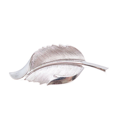 DANECRAFT 925 Sterling Silver Vintage Modenrist Floral Leaf Pin Brooch