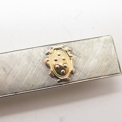 750/18K Yellow Gold & 925 Sterling Silver Antique Italy Coat of Arms Tie Clip