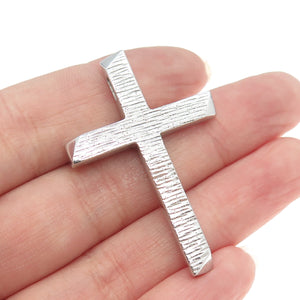 HRCI 925 Sterling Silver Vintage Textured Cross Slide Pendant