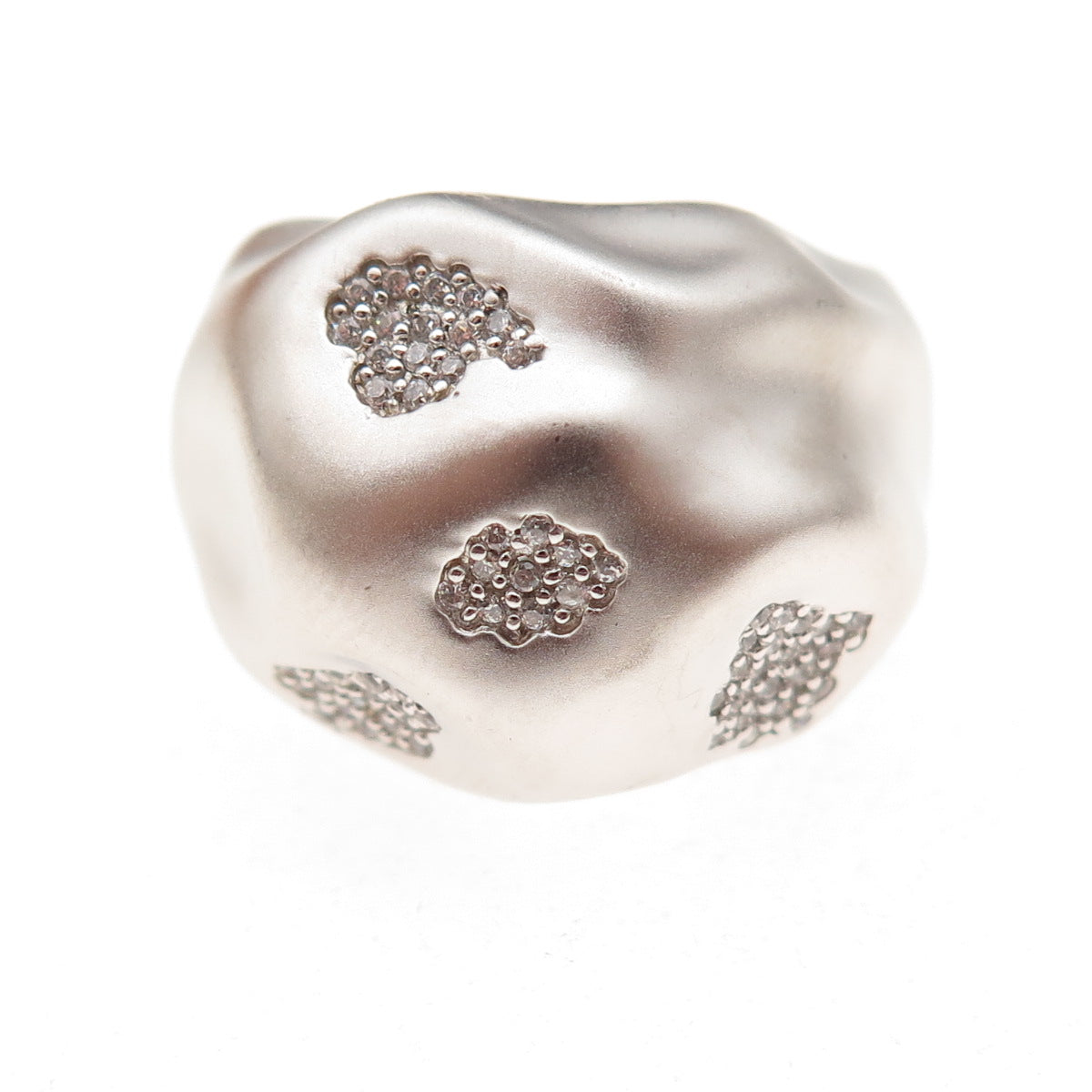 925 Sterling Silver Round-Cut C Z Modernist Dome Ring Size 9.25