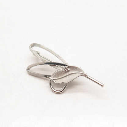 925 Sterling Silver Vintage ROMA Leaf Pin Brooch