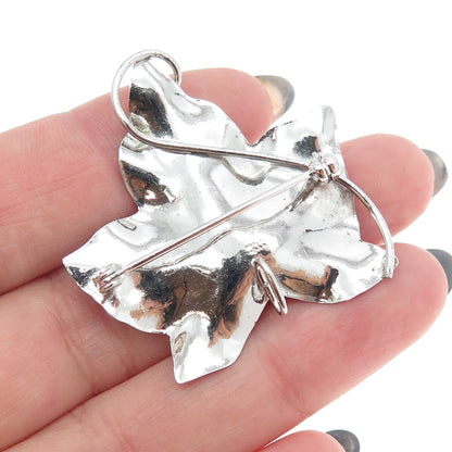 CARL ART 925 Sterling Silver Vintage Maple Leaf Pin Brooch / Pendant