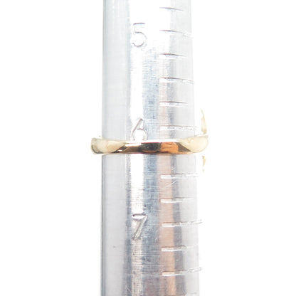 925 Sterling Silver Gold Plated Real Blue Topaz & C Z Ring Size 6.25