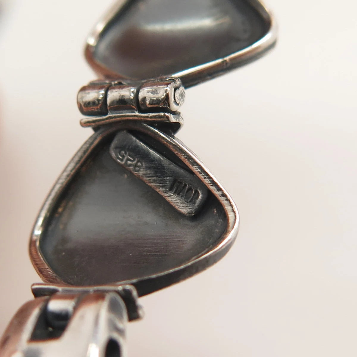 925 Sterling Silver Vintage Itaor Modernist Panel Link Bracelet 7.5"