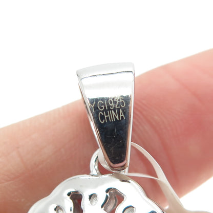 925 Sterling Silver Pave C Z Egyptian Ankh Cross Pendant