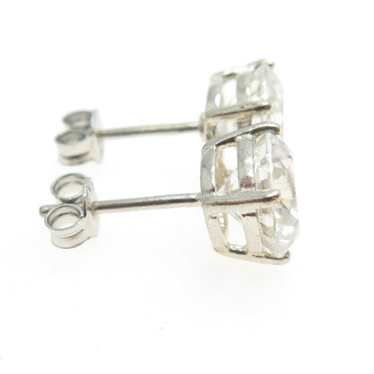 925 Sterling Silver Round-Cut Shaped C Z Stud Earrings