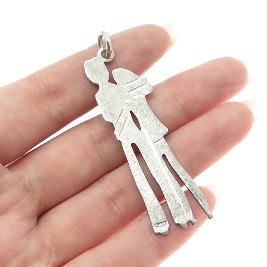 800 Silver Vintage Couple Textured Pendant
