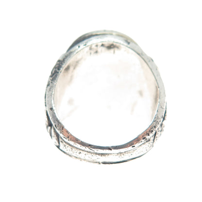 925 Sterling Vintage 1974 Blue C Z Our Lady of Good Counsel School Ring Size 4.5