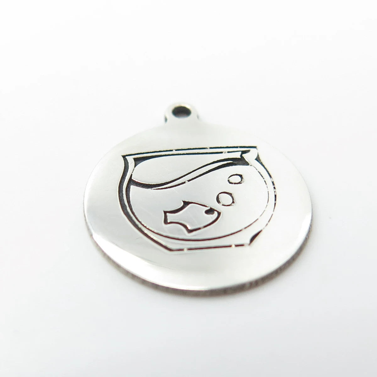 925 Sterling Silver USA Two In Town Fish Aquarium Charm Pendant