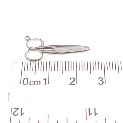 Paye & Baker Sterling Silver Antique Art Deco Scissors Oxidized Charm Pendant