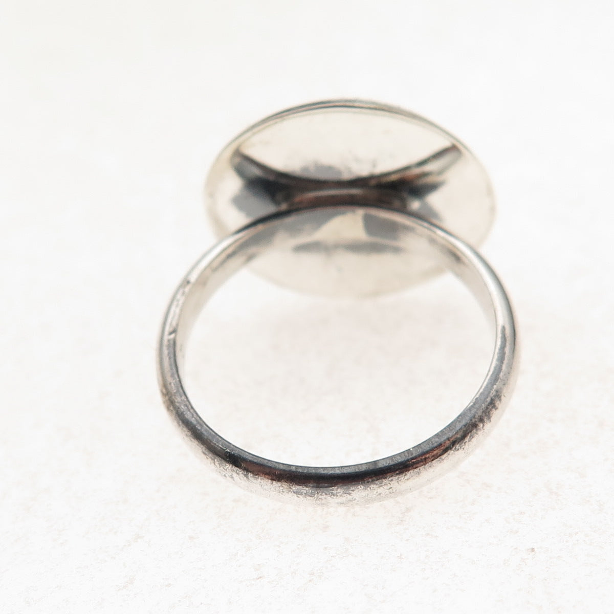 Old Pawn 925 Sterling Silver Vintage Black Onyx Snake Eye Shadow Box Ring Size 7