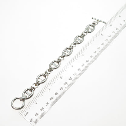 925 Sterling Silver Vintage Anchor Link Bracelet 6.75"