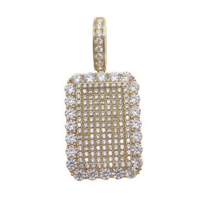 DESIGNS BY YAGI 925 Sterling Gold Plated Round-Cut Shaped C Z Sparkle Pendant