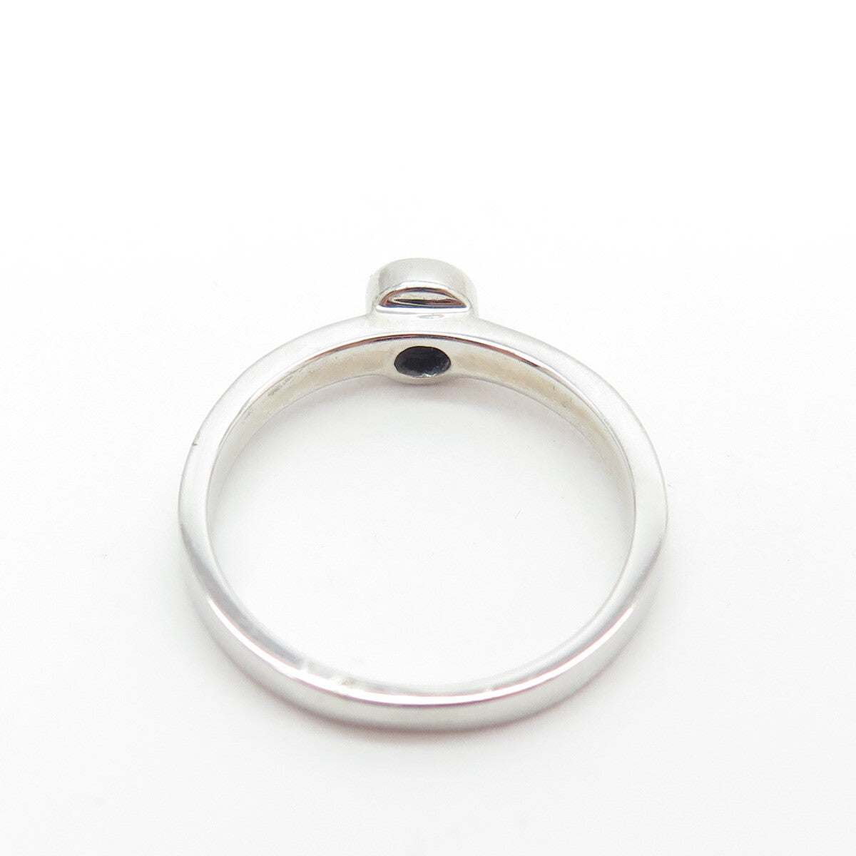 925 Sterling Silver Round-Cut Purple C Z Stackable Ring Size 5.75