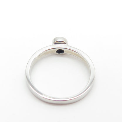 925 Sterling Silver Round-Cut Purple C Z Stackable Ring Size 5.75
