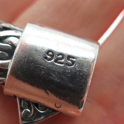 925 Sterling Silver Vintage Oxidized Solid 71.9g Spiga Link Bracelet 7"