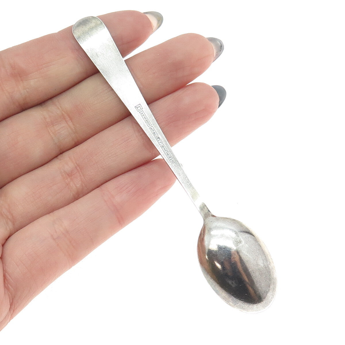 J. TOSTRUP 925 Sterling Silver Antique Art Deco Norway Enamel Coffee Spoon