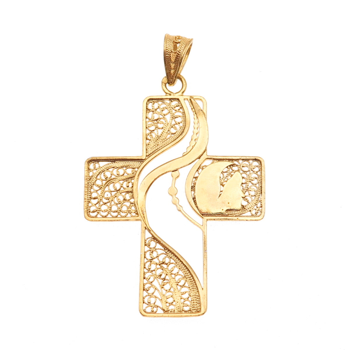 Filgold Sterling Silver Gold Plated Portugal World Youth Day 2023 Cross Pendant