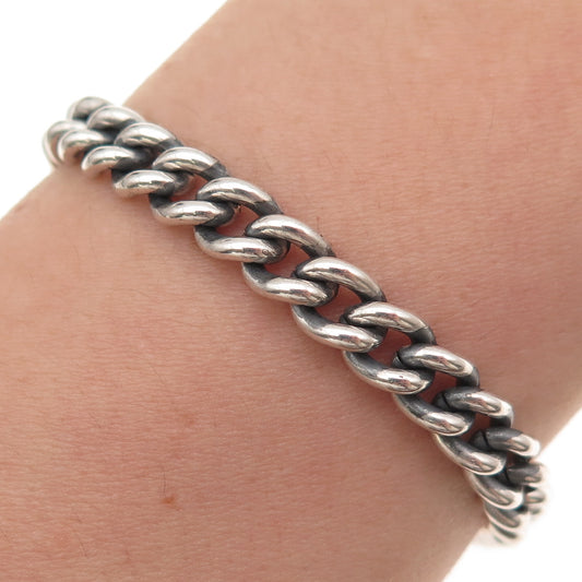 Warmet 916 Silver Vintage Poland Curb Link Oxidized Bracelet 7.5"