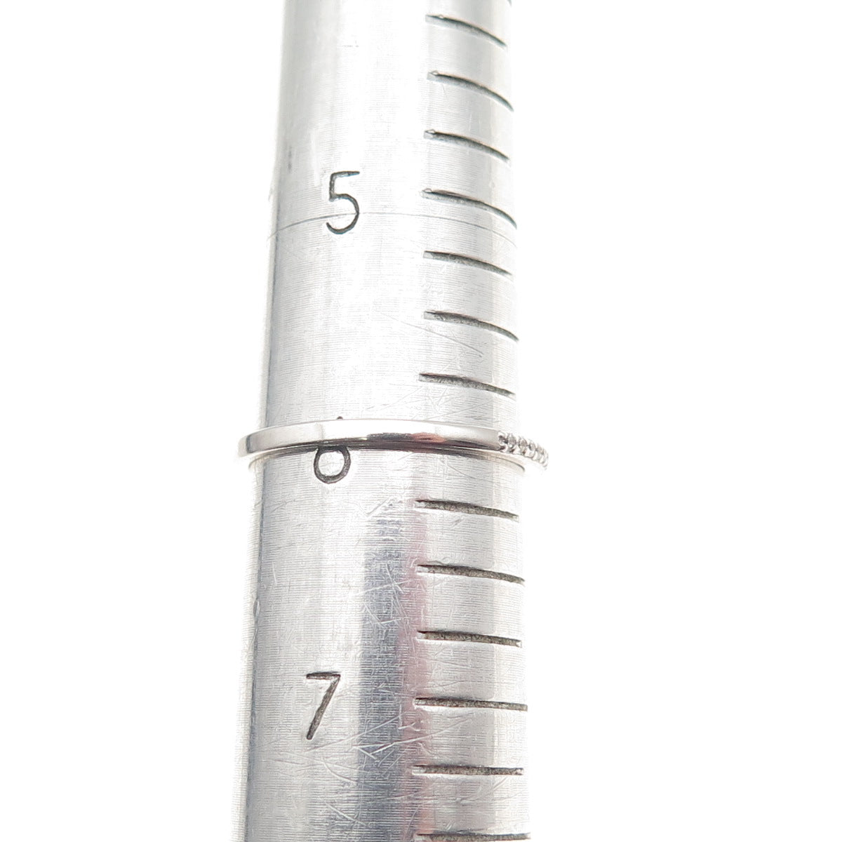 925 Sterling Silver Round-Cut C Z Half Eternity Stackable Band Ring Size 6