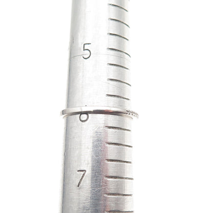 925 Sterling Silver Round-Cut C Z Half Eternity Stackable Band Ring Size 6