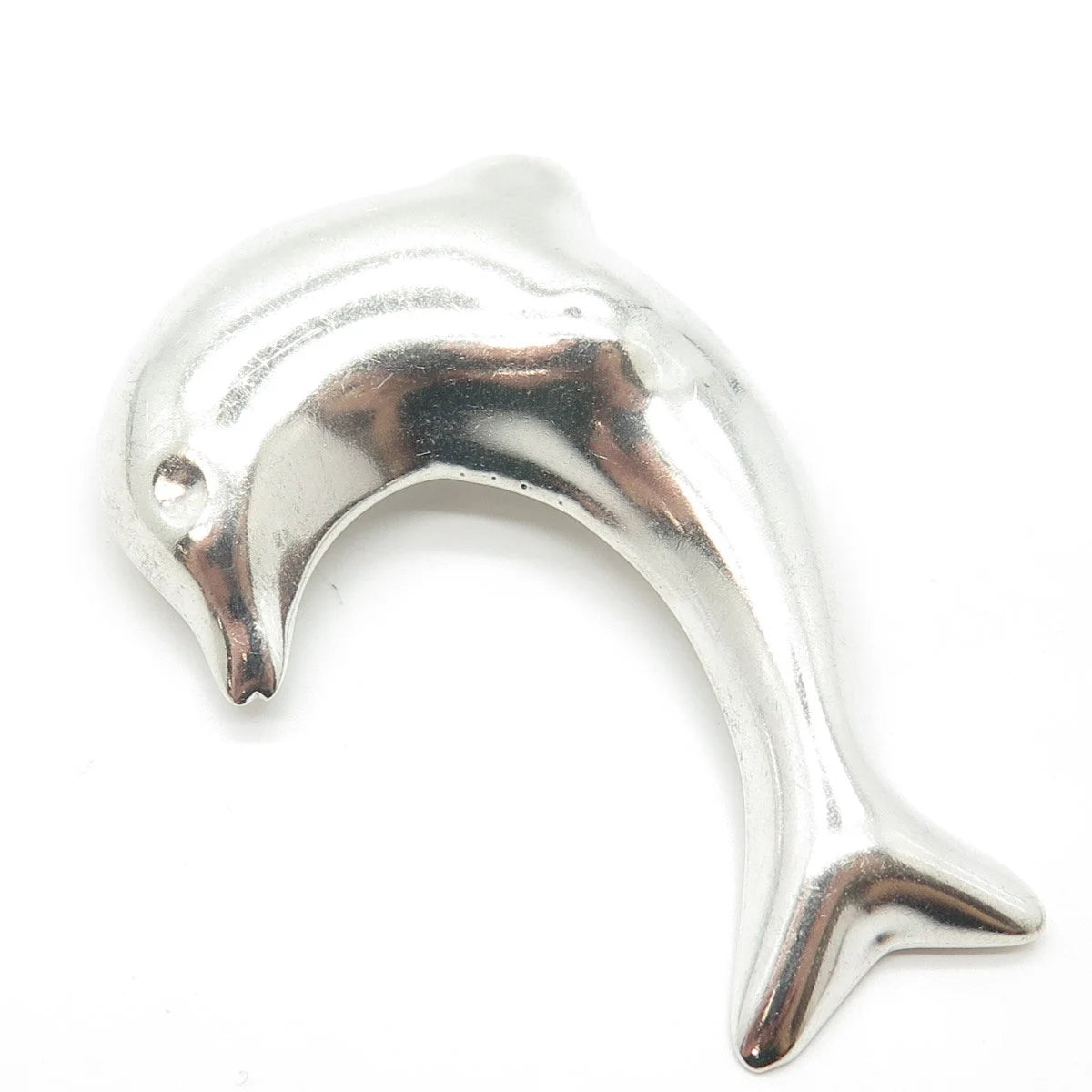 925 Sterling Silver Vintage Mexico Friendly Dolphin Pin Brooch