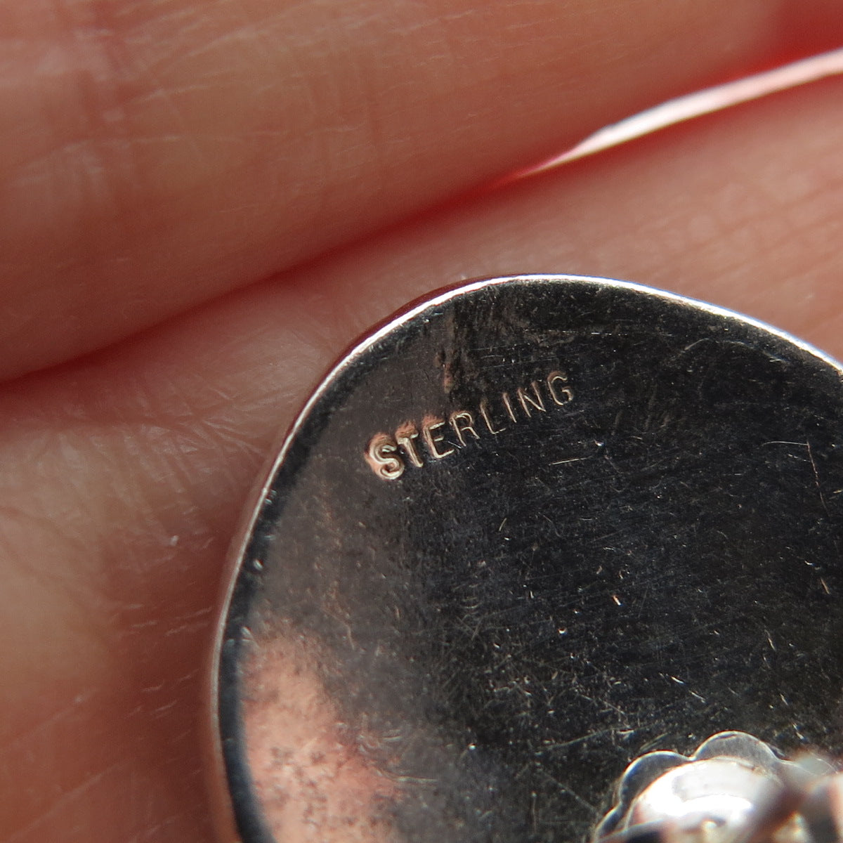 925 Sterling Silver Vintage Modernist Axe Oxidized Earrings