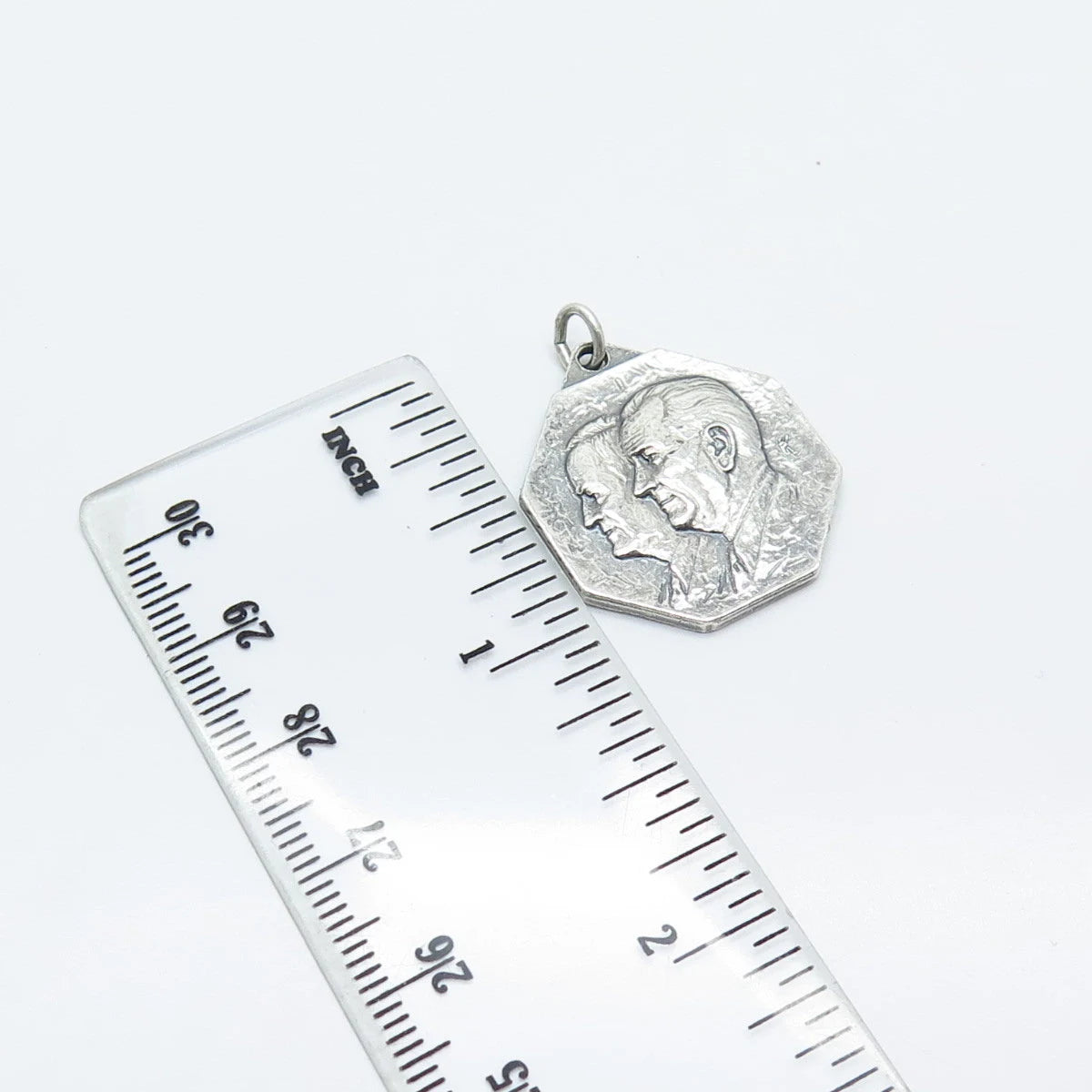 925 Sterling Silver Vintage "Lyndon B. Johnson / Hubert H. Humphrey" Pendant