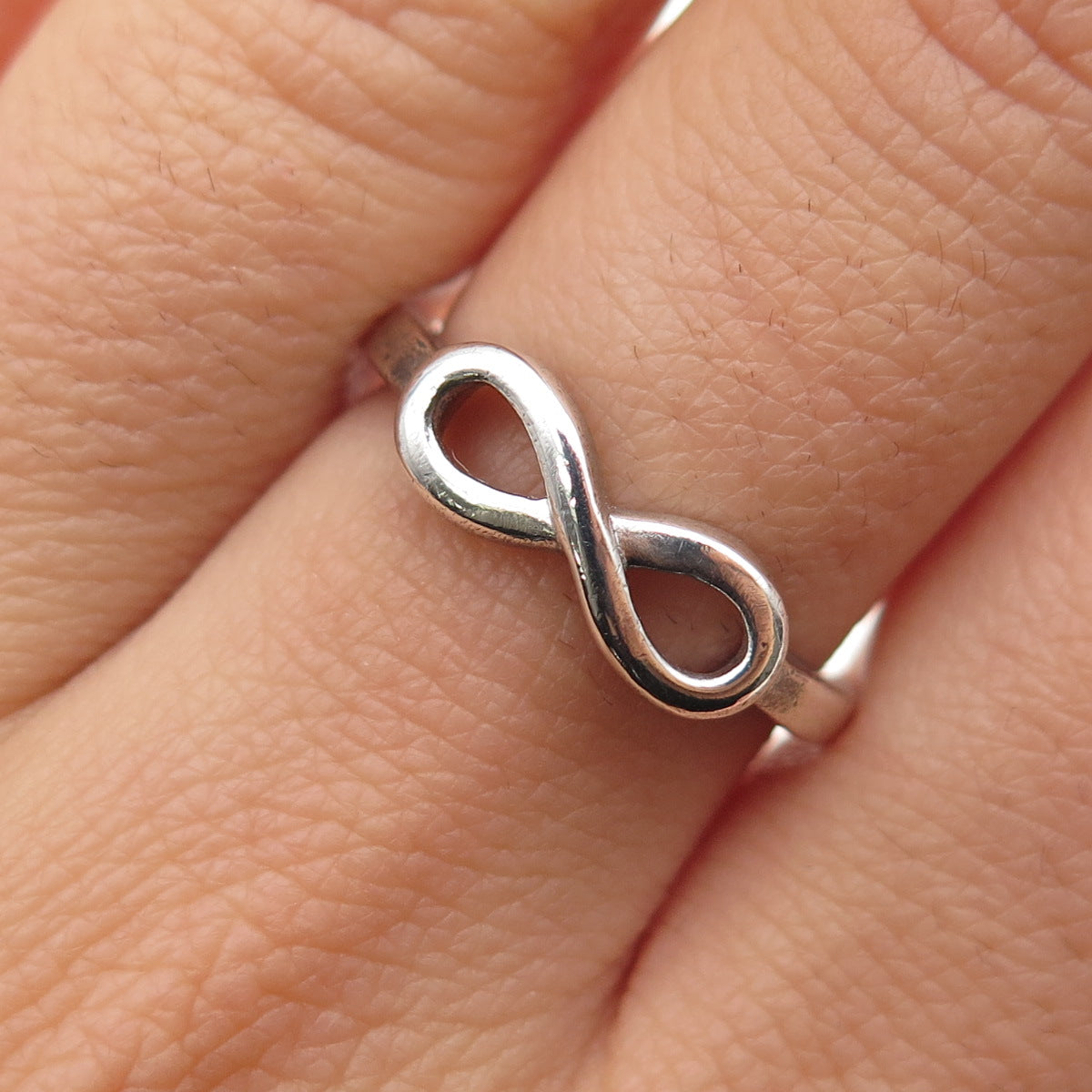 LUCENT 925 Sterling Silver Vintage Best Friends Infinity Ring Size 6.75