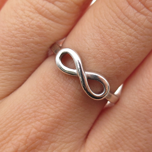 LUCENT 925 Sterling Silver Vintage Best Friends Infinity Ring Size 6.75