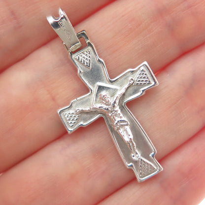 925 Sterling Silver Vintage Italy Crucifix Cross Religious Charm Pendant