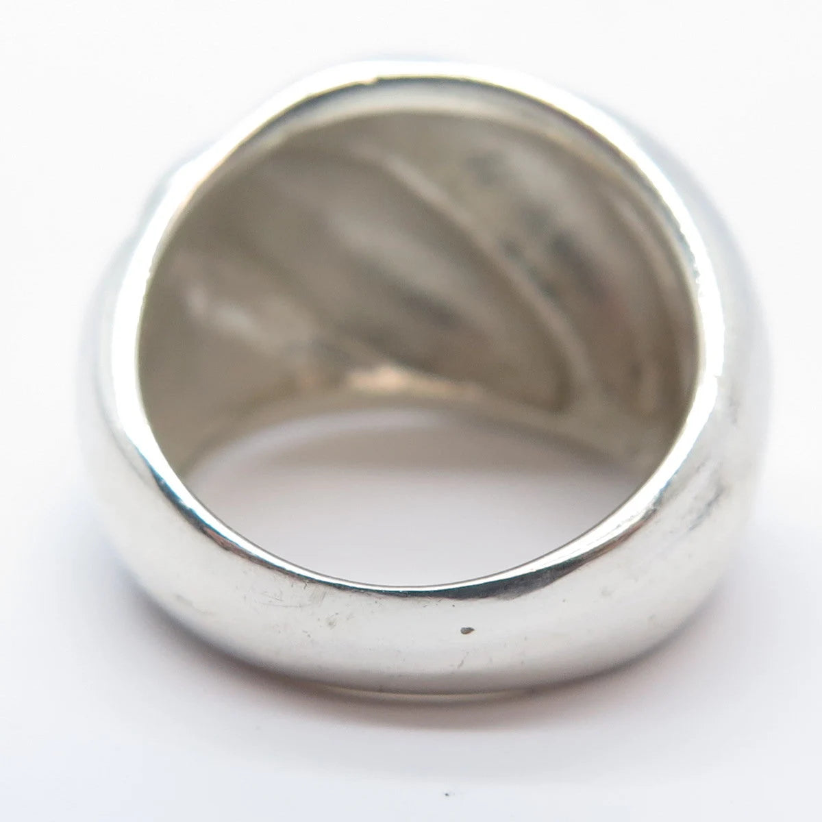 925 Sterling Silver Vintage Ribbed Ring Size 6.5
