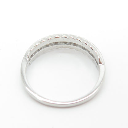 925 Sterling Silver Baguette-Cut C Z Modernist Ring Size 11.25