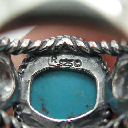 CAROLYN POLLACK & AMERICAN WEST Sterling Silver Vintage Turquoise Ring Size 7.25