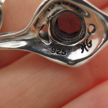 HAGIT GORALI 925 Sterling Silver Vintage Israel Amethyst Box Chain Necklace 18"