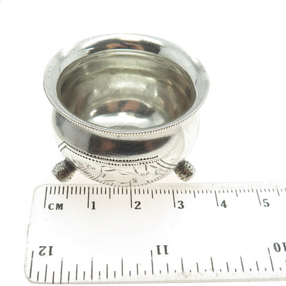 84 Silver Antique European Engraved Individual Salt Cellar