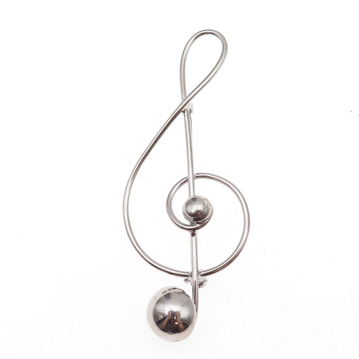 Lang 925 Sterling Silver Vintage Treble Clef Oxidized Pin Brooch
