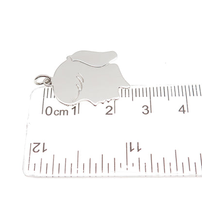 AUTOMADE 925 Sterling Silver Vintage Girl's Profile Mini Charm Pendant