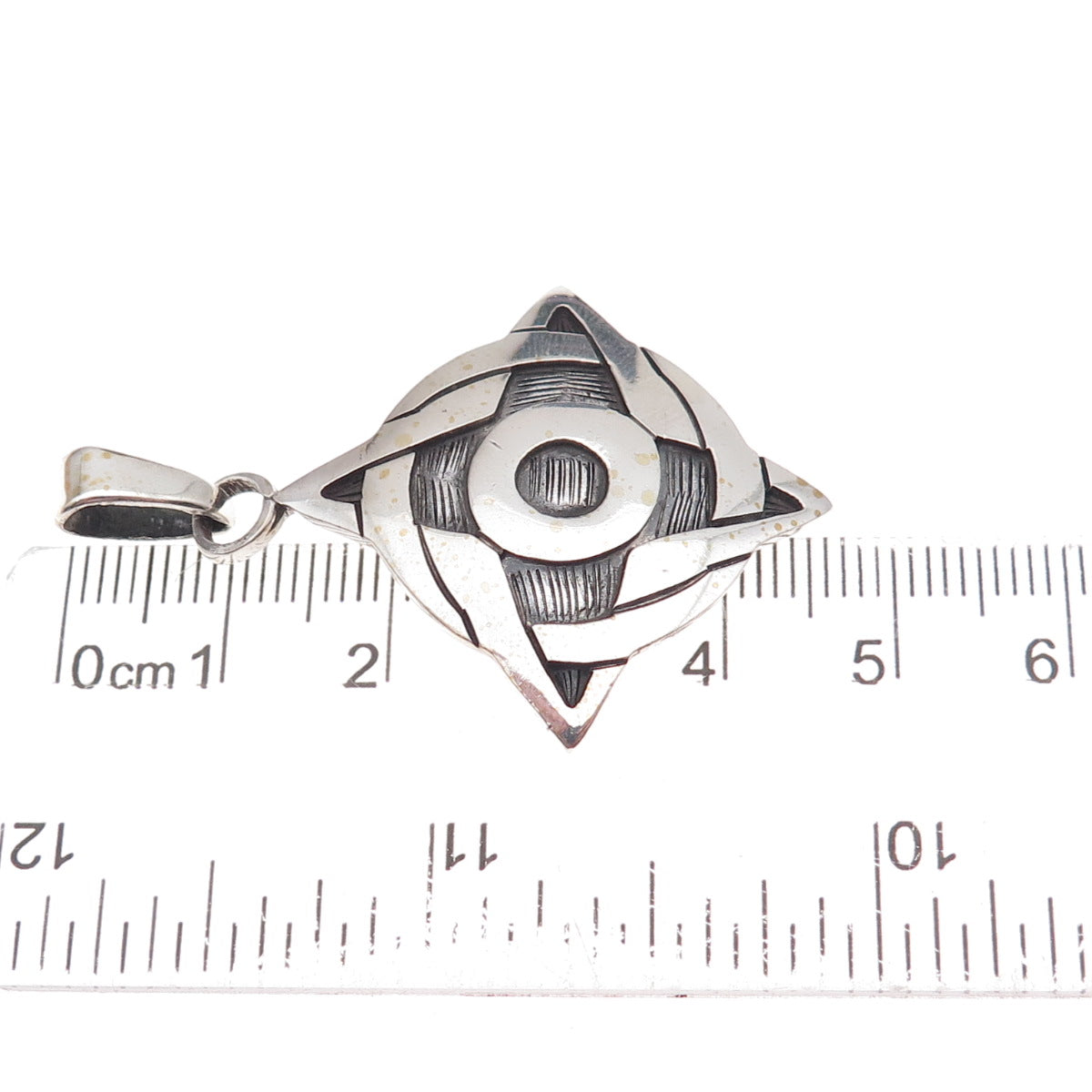 925 Sterling Silver Vintage Four Elements Celtic Oxidized Charm Pendant