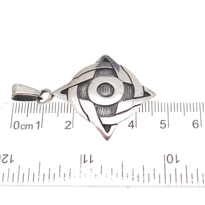 925 Sterling Silver Vintage Four Elements Celtic Oxidized Charm Pendant