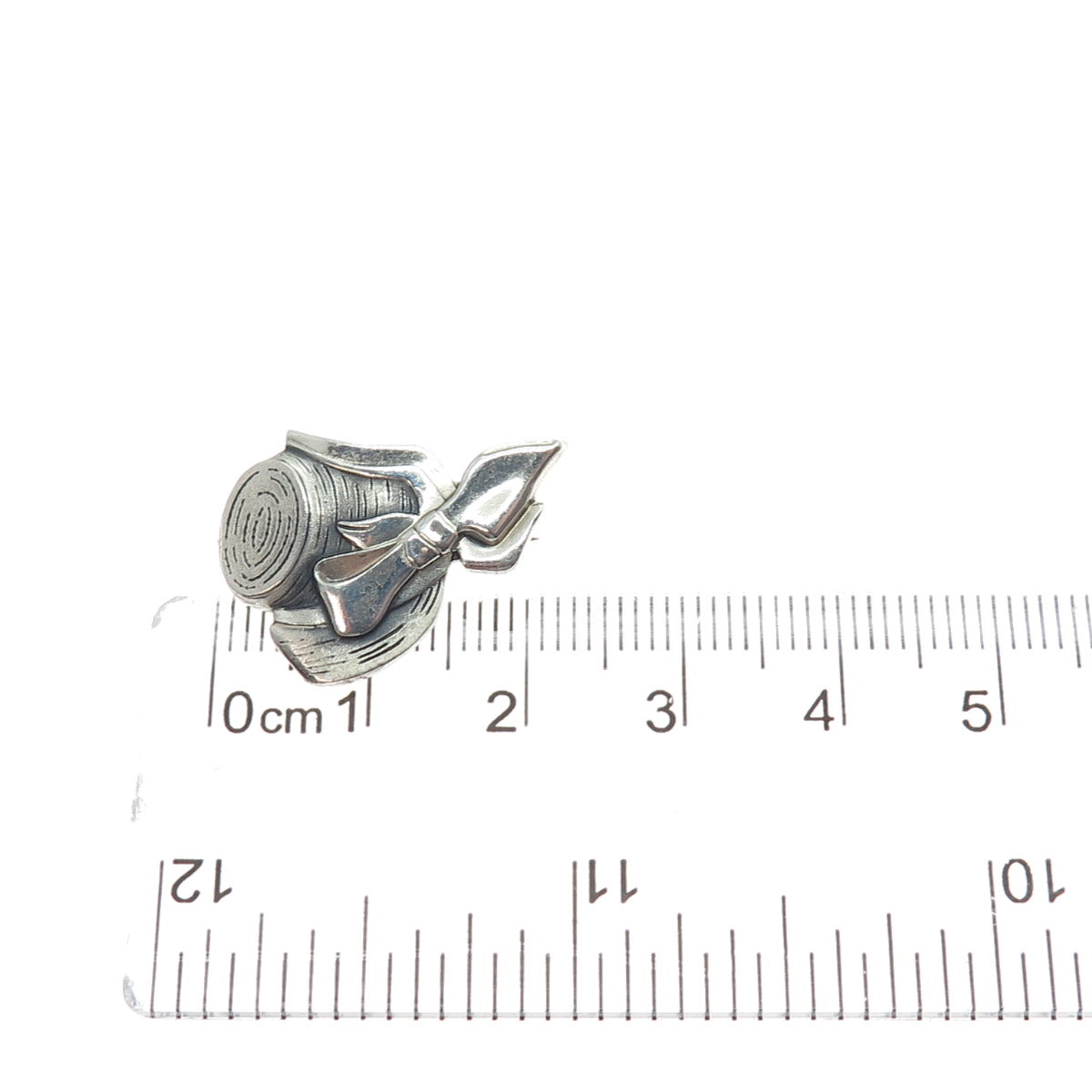 LGB BALFOUR 925 Sterling Silver Vintage Hat w/ Bow Oxidized Pin Brooch